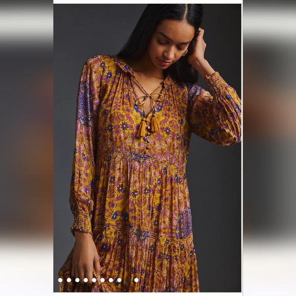 Anthropologie The Marais Printed Chiffon Dress. Multicolored. Size Small. NWOT. - Picture 7 of 15